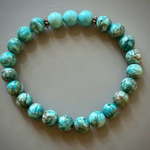 Sky Blue Crazy Lace Calcite Handmade Bead Bracelet
